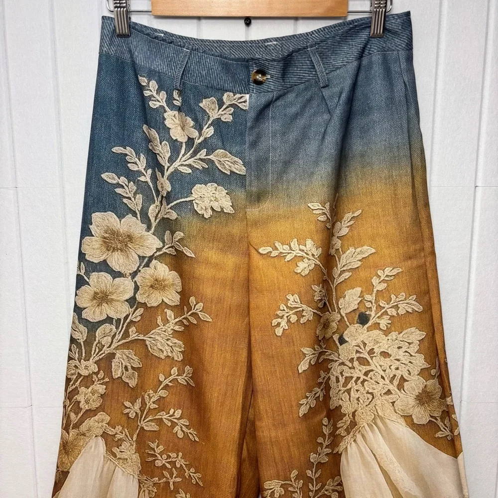 Floral Ombre Wide Leg Pants - Picture 2 of 11